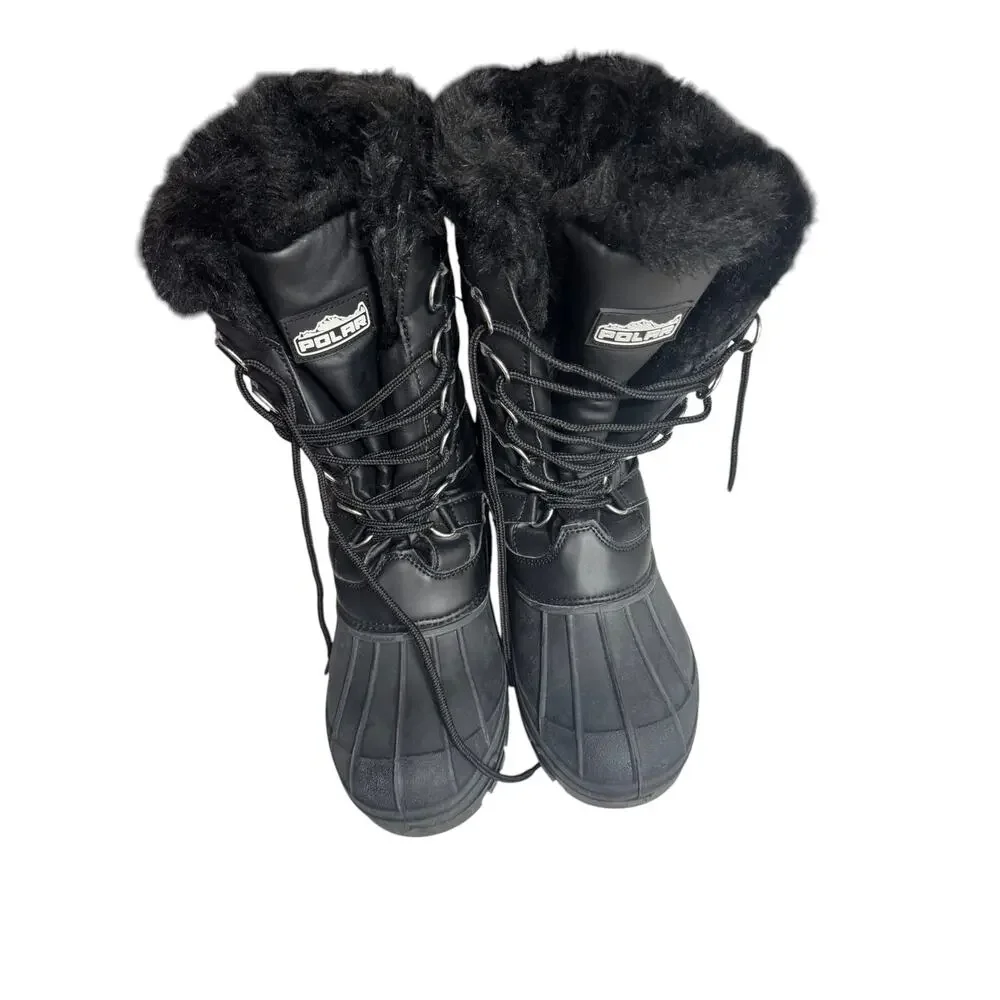 Polar Snow Knee Boots Womens 40 EUR Black Waterproof Tactical Mountain Walking